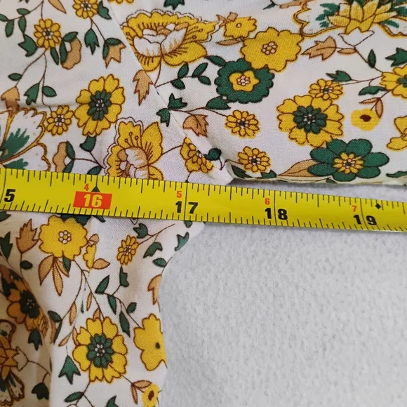 Boho Tie-Neck Floral Blouse in Orange and White - Picture 10 of 11